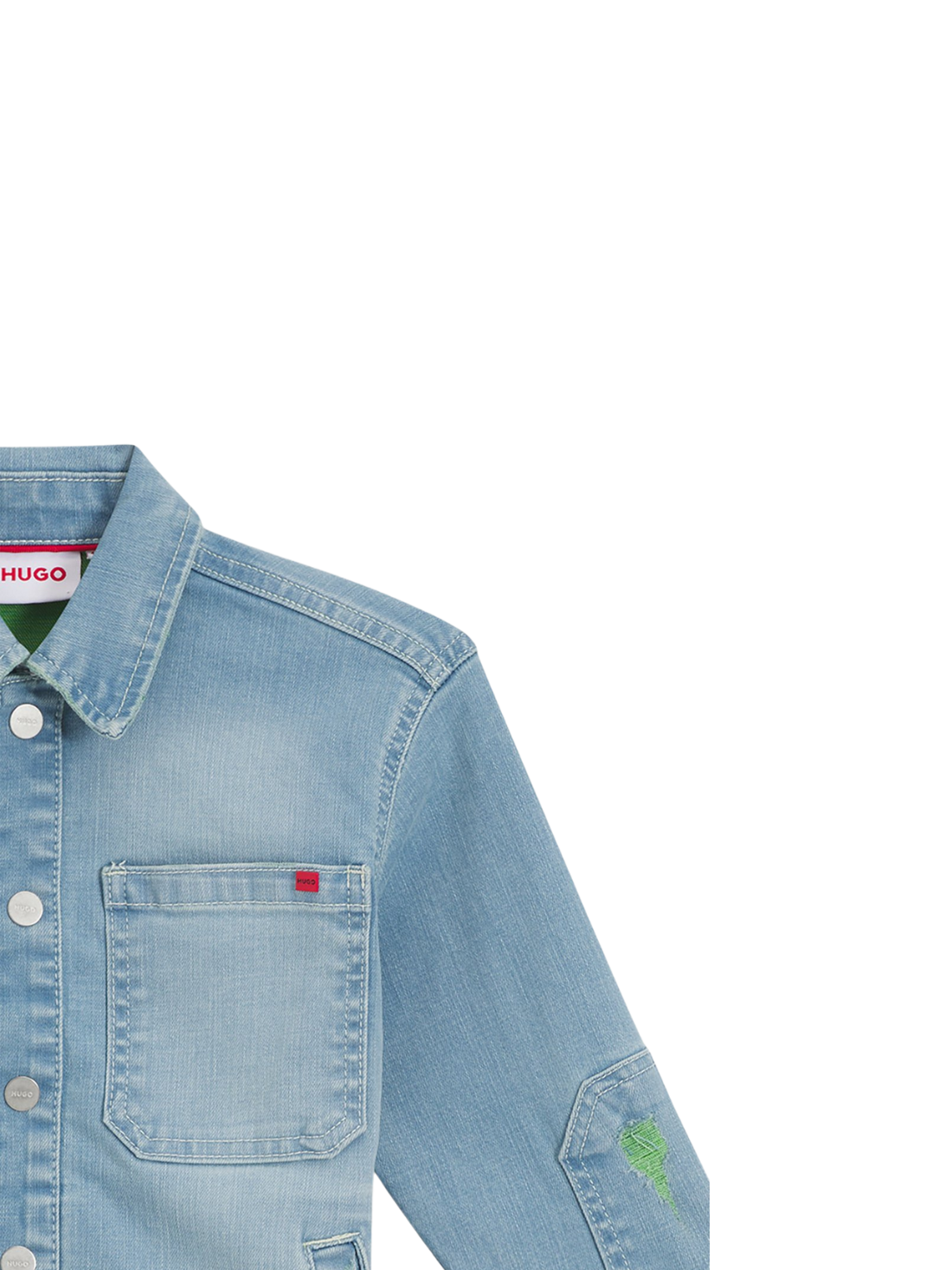 VESTE EN JEAN HUGO DÉLAVÉE AVEC DÉTAILS BRODÉS