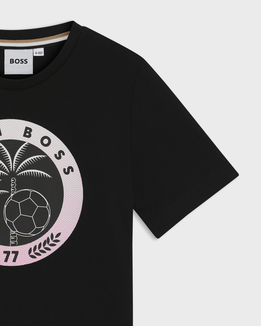 T-SHIRT BOSS KIDS NOIR IMPRIMÉ TEAM BOSS