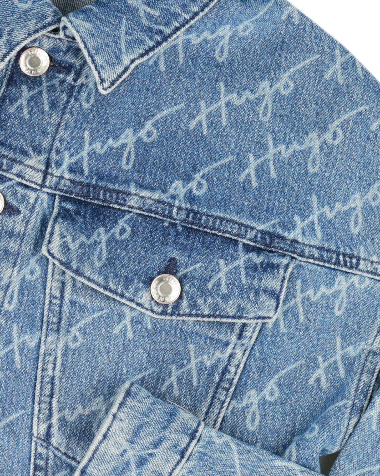VESTE EN JEAN HUGO KIDS BLEU LOGO ALL OVER