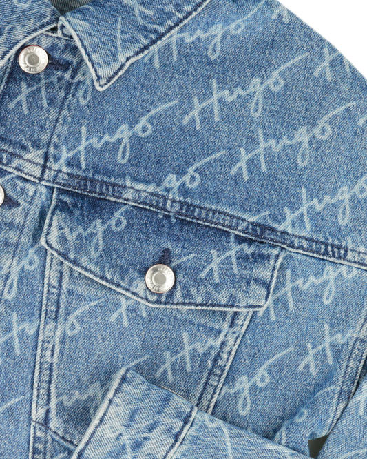 VESTE EN JEAN HUGO KIDS BLEU LOGO ALL OVER