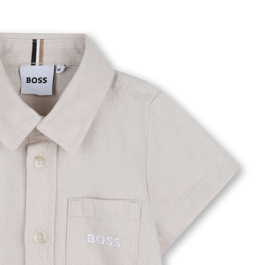 Chemise à manches courtes ivoire