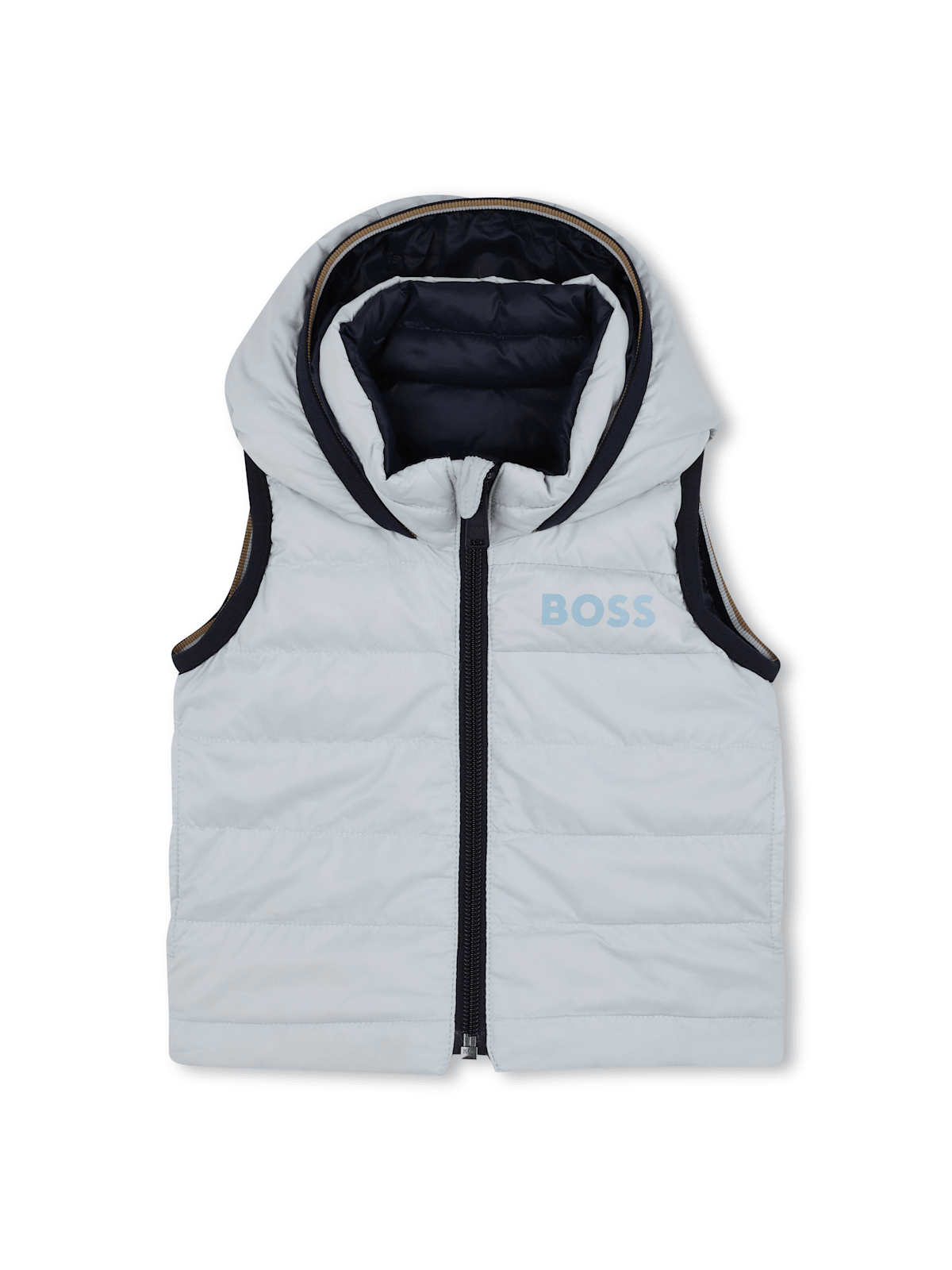 Gilet doudoune réversible BOSS bébé garçon – Bleu glacier et bleu marine