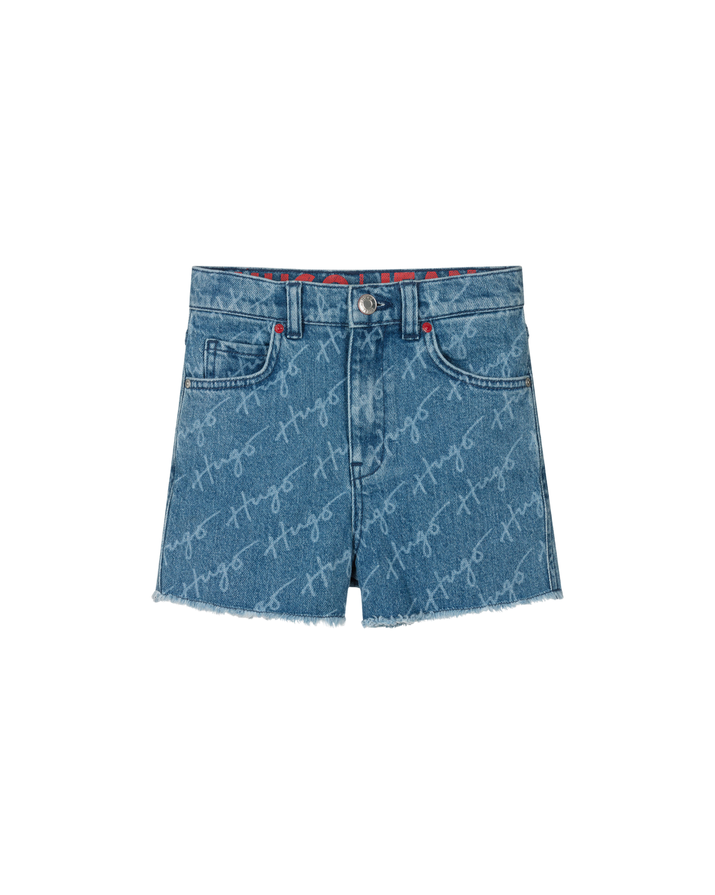 SHORT HUGO KIDS DENIM BLEU LOGO ALL OVER