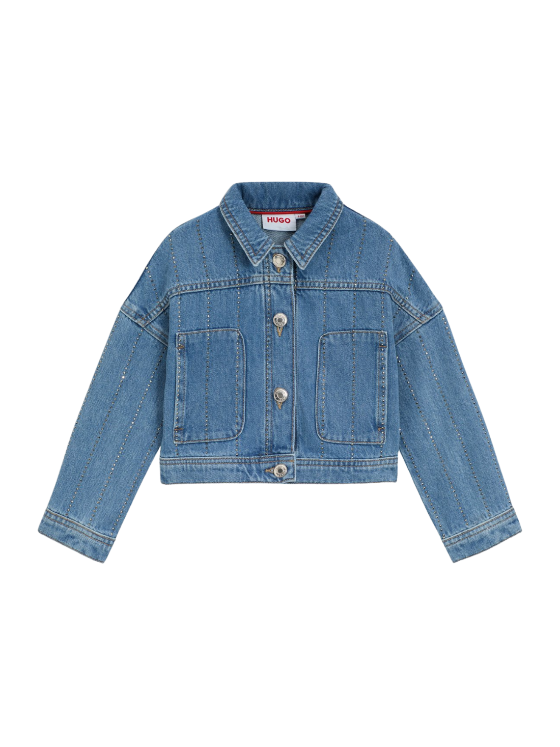 VESTE EN JEAN POUR ENFANT À RAYURES CLOUTÉES