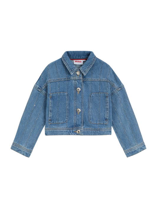 VESTE EN JEAN POUR ENFANT À RAYURES CLOUTÉES