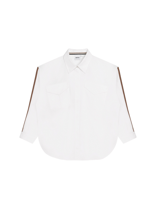 CHEMISE BOSS BLANCHE À BANDE LATÉRALE CONTRASTANTE