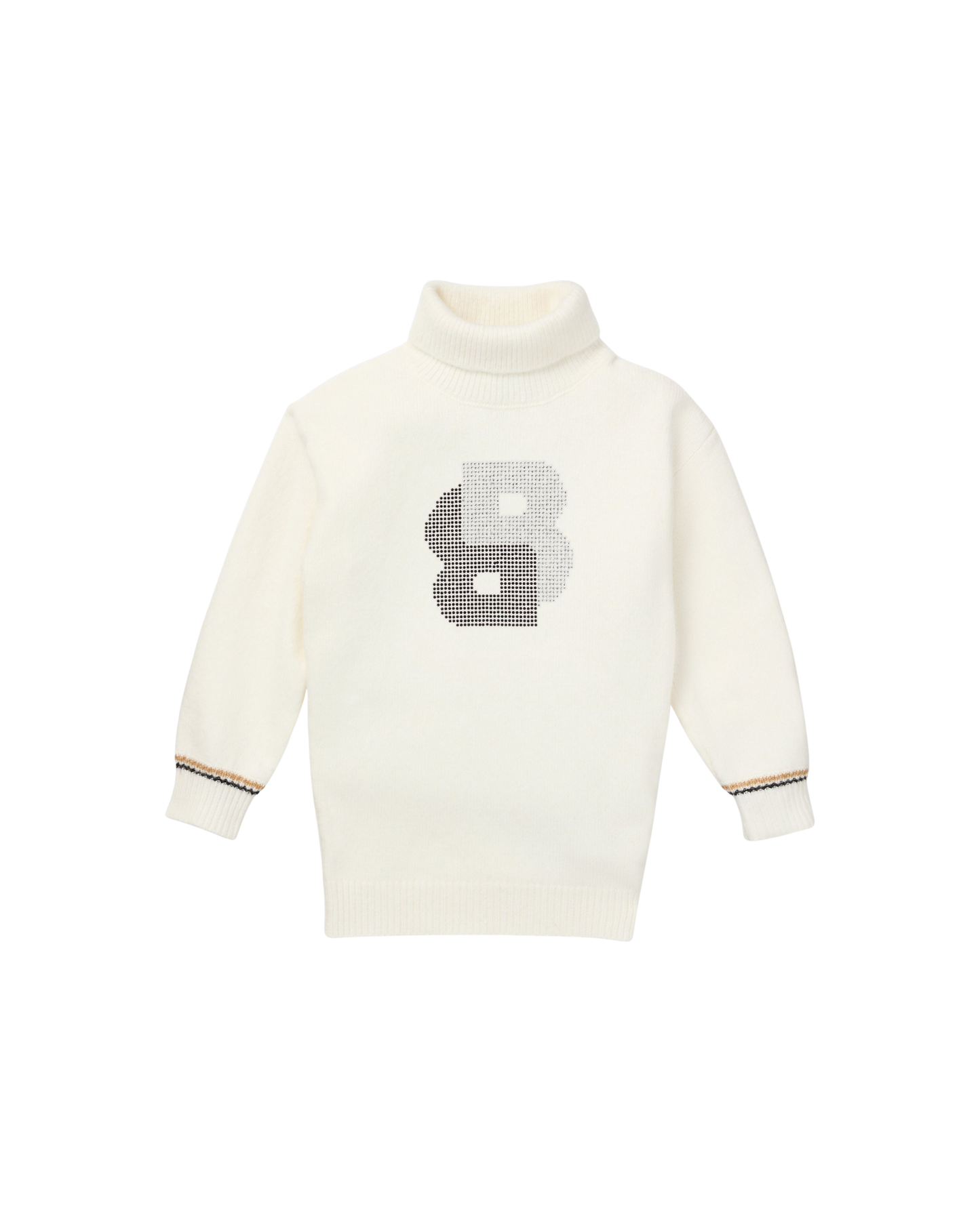 ROBE PULL A COL ROULE AVEC MONOGRAMME DOUBLE B EN STRASS