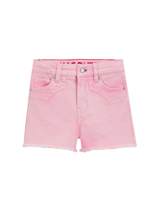 SHORT ENFANT EN DENIM EXTENSIBLE AVEC COUTURES D'INSPIRATION WESTERN