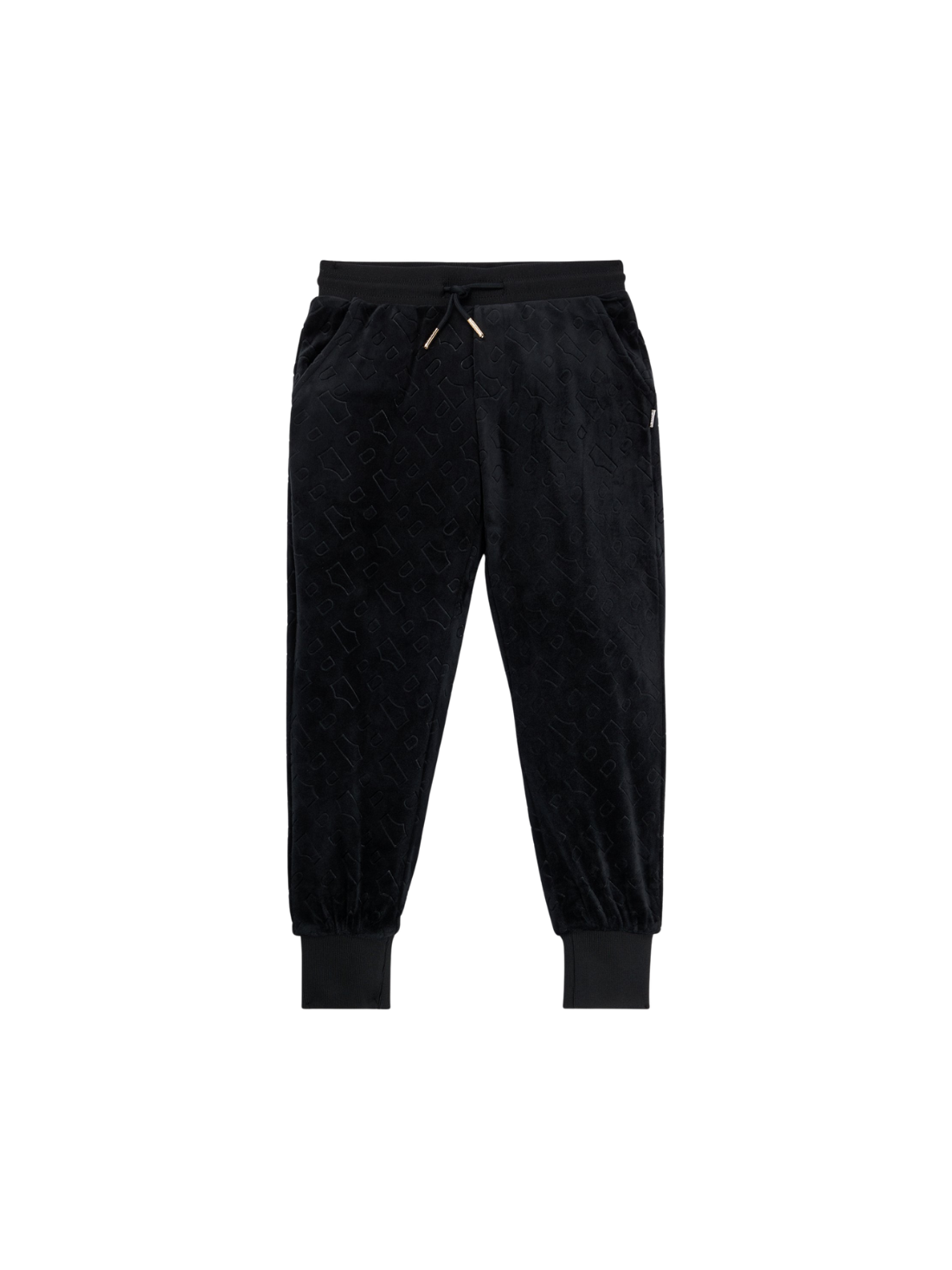 PANTALON DE JOGGING BOSS EN VELOURS NOIR À MONOGRAMME