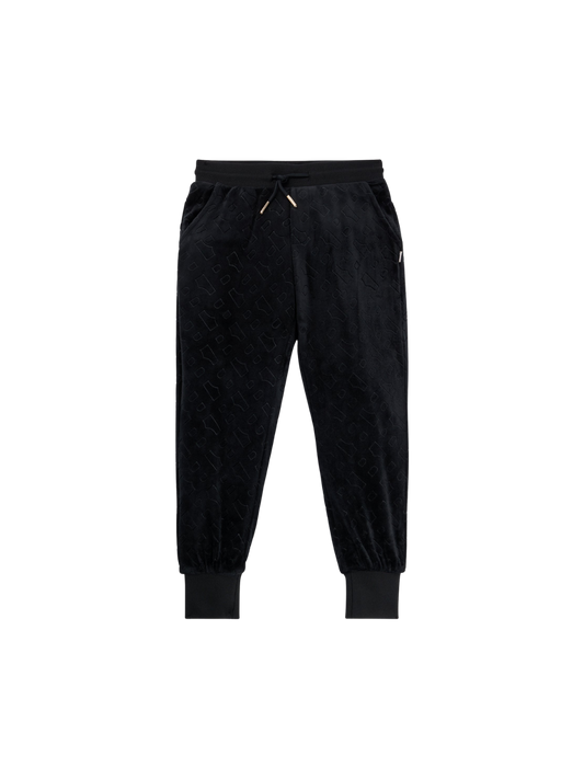 PANTALON DE JOGGING BOSS EN VELOURS NOIR À MONOGRAMME
