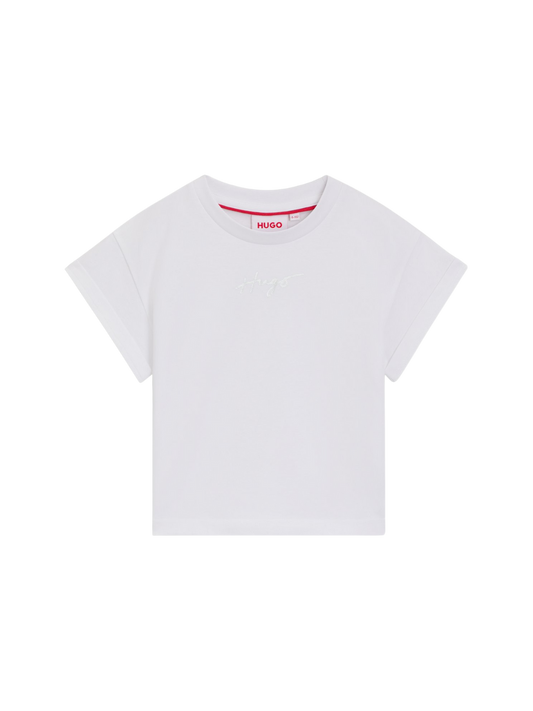 T-SHIRT COURT ENFANT EN COTON AVEC LOGO IRISÉ