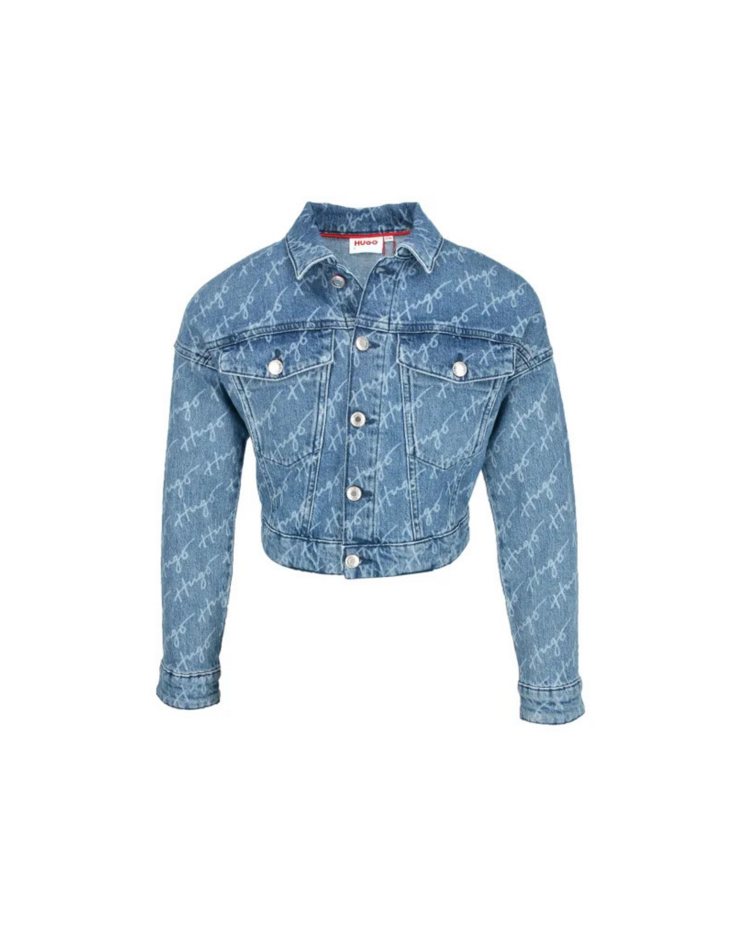 VESTE EN JEAN HUGO KIDS BLEU LOGO ALL OVER