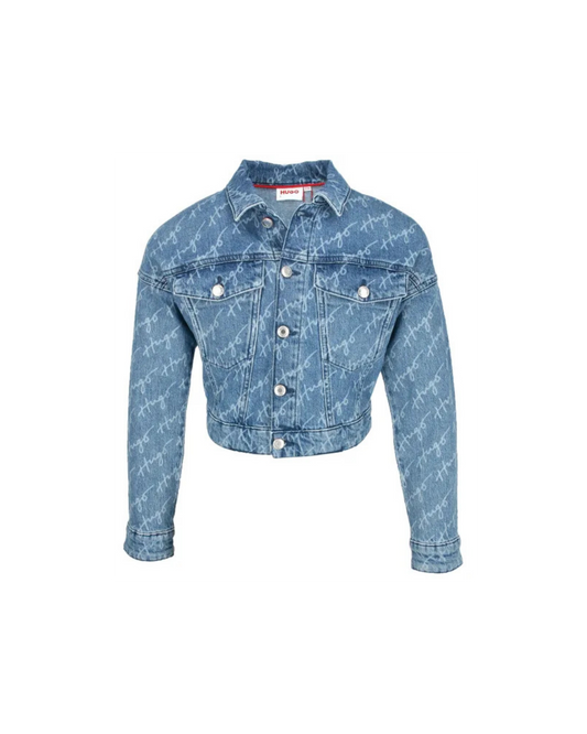 VESTE EN JEAN HUGO KIDS BLEU LOGO ALL OVER