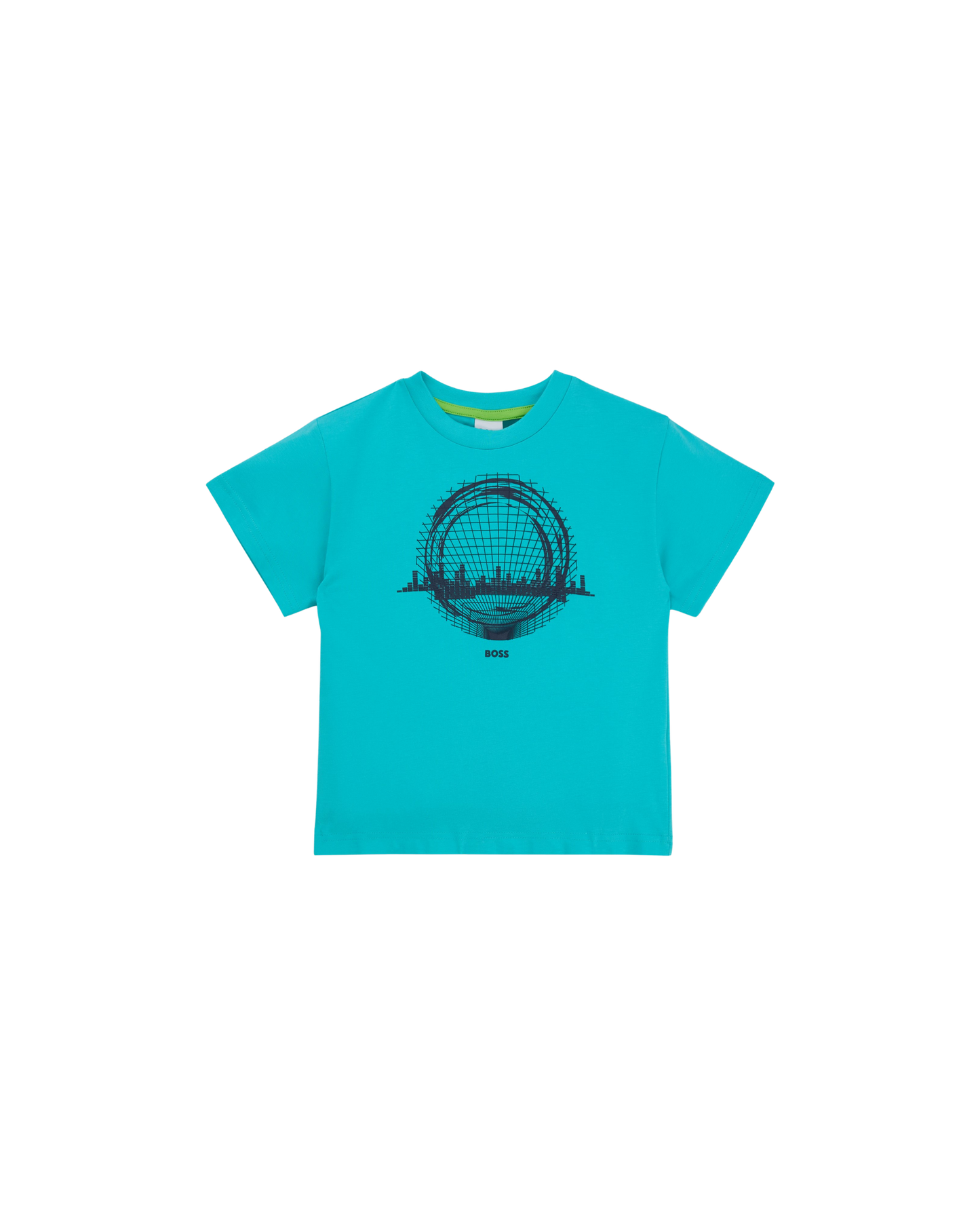 T-SHIRT BOSS KIDS BLEU TURQUOISE IMPRIMÉ GRAPHIQUE