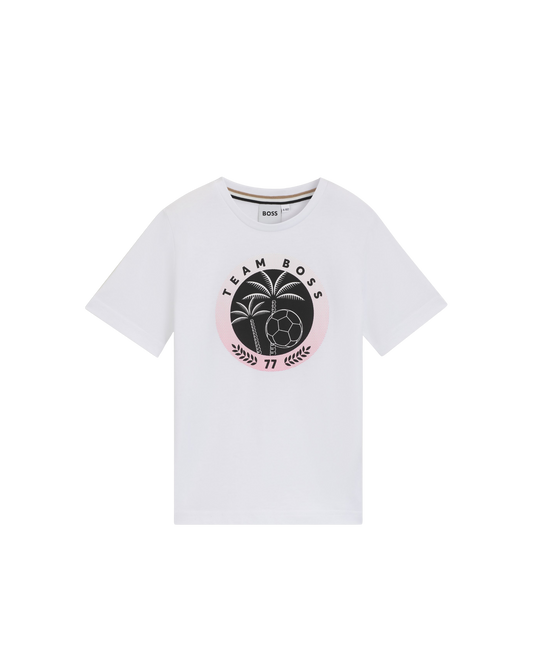 T-SHIRT BOSS KIDS BLANC IMPRIMÉ TEAM BOSS
