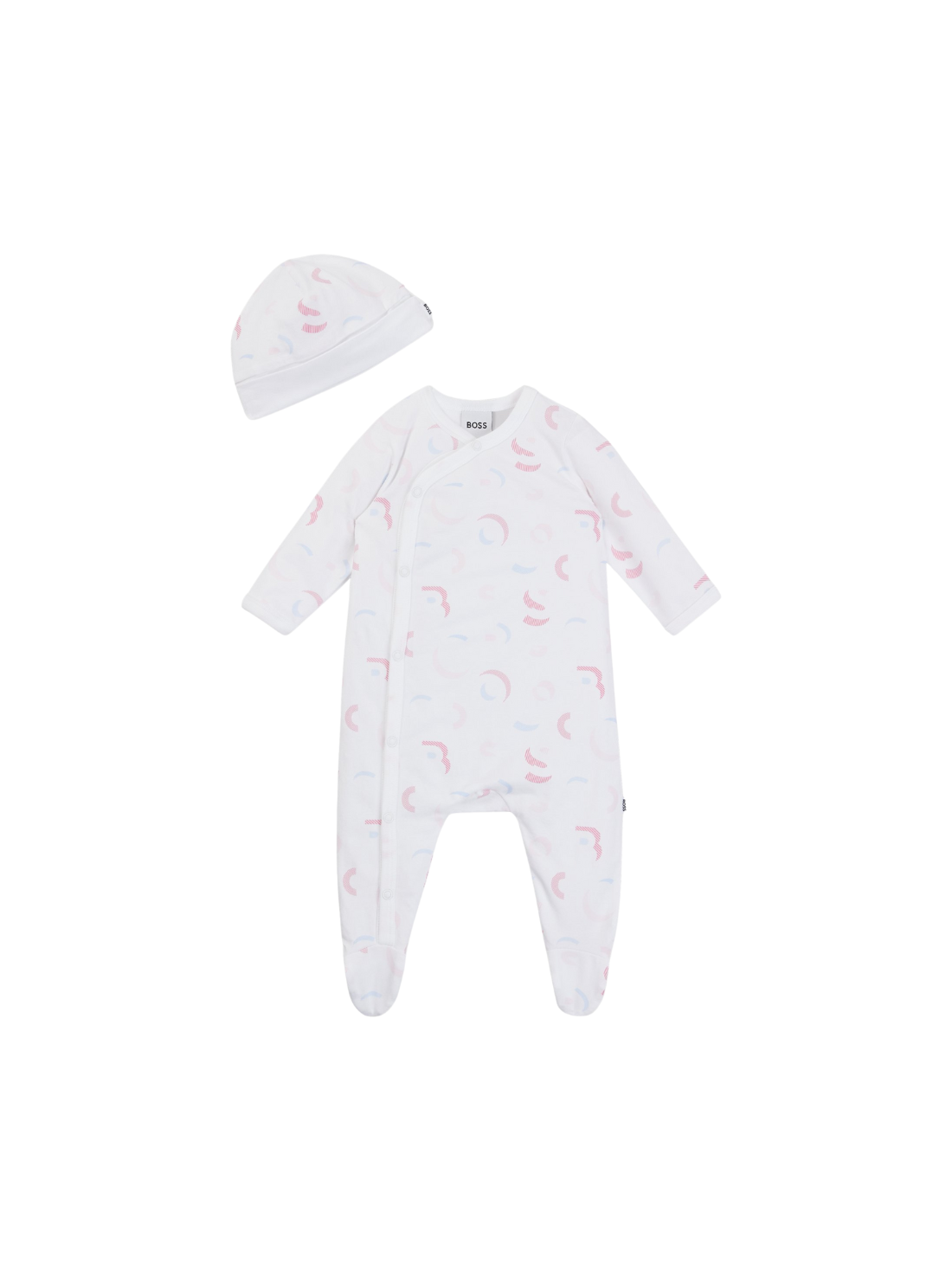 ENSEMBLE PYJAMA ET BONNET POUR BÉBÉ, PRÉSENTÉ DANS UN COFFRET CADEAU