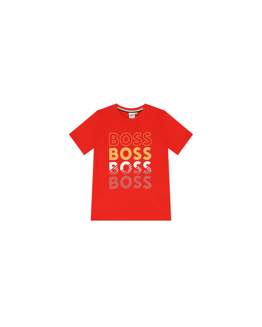 T-SHIRT BOSS KIDS ROUGE LOGO MULTI BOSS