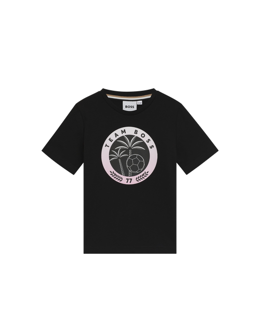T-SHIRT BOSS KIDS NOIR IMPRIMÉ TEAM BOSS