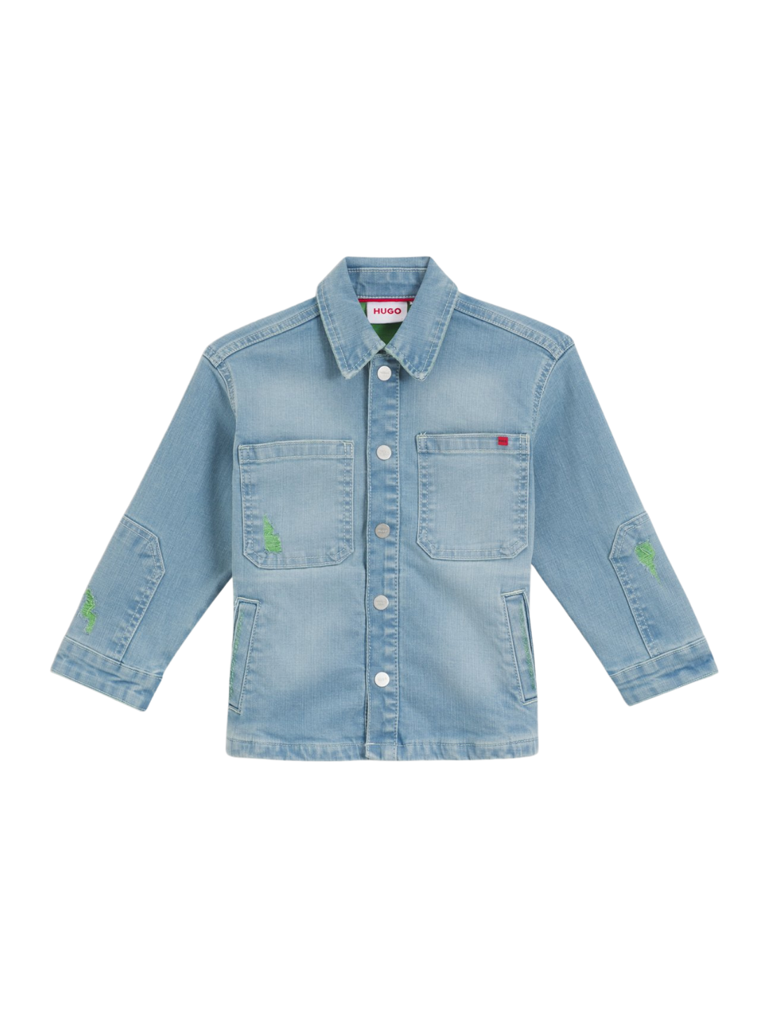 VESTE EN JEAN HUGO DÉLAVÉE AVEC DÉTAILS BRODÉS