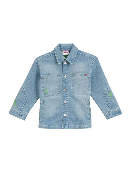 VESTE EN JEAN HUGO DÉLAVÉE AVEC DÉTAILS BRODÉS
