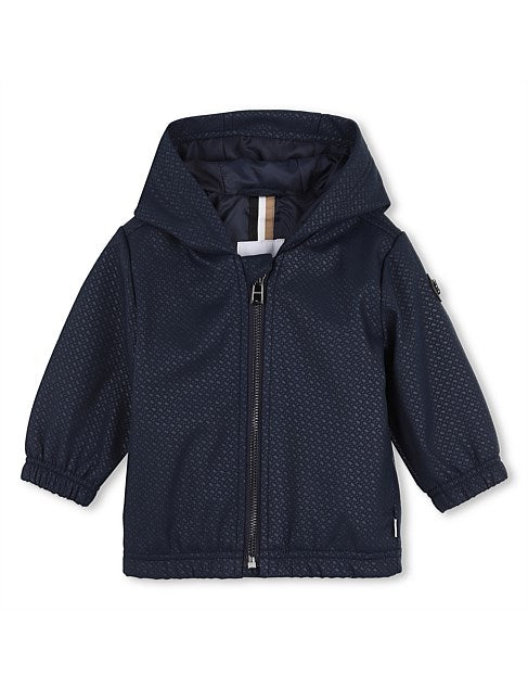 Coupe-vent gaufré à capuche BOSS bébé garçon – Bleu marine