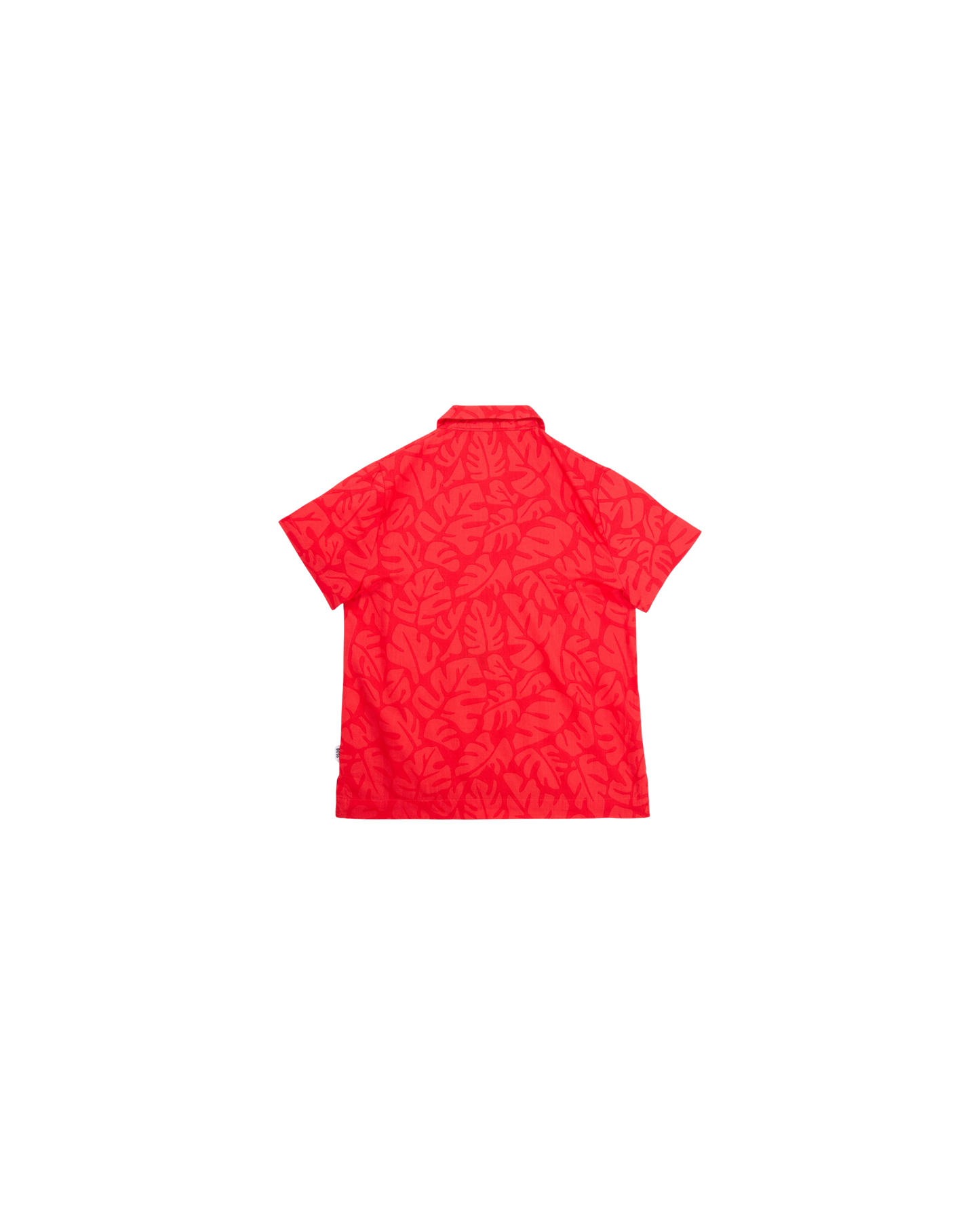 CHEMISE BOSS KIDS ROUGE IMPRIMÉ TROPICAL MANCHES COURTES