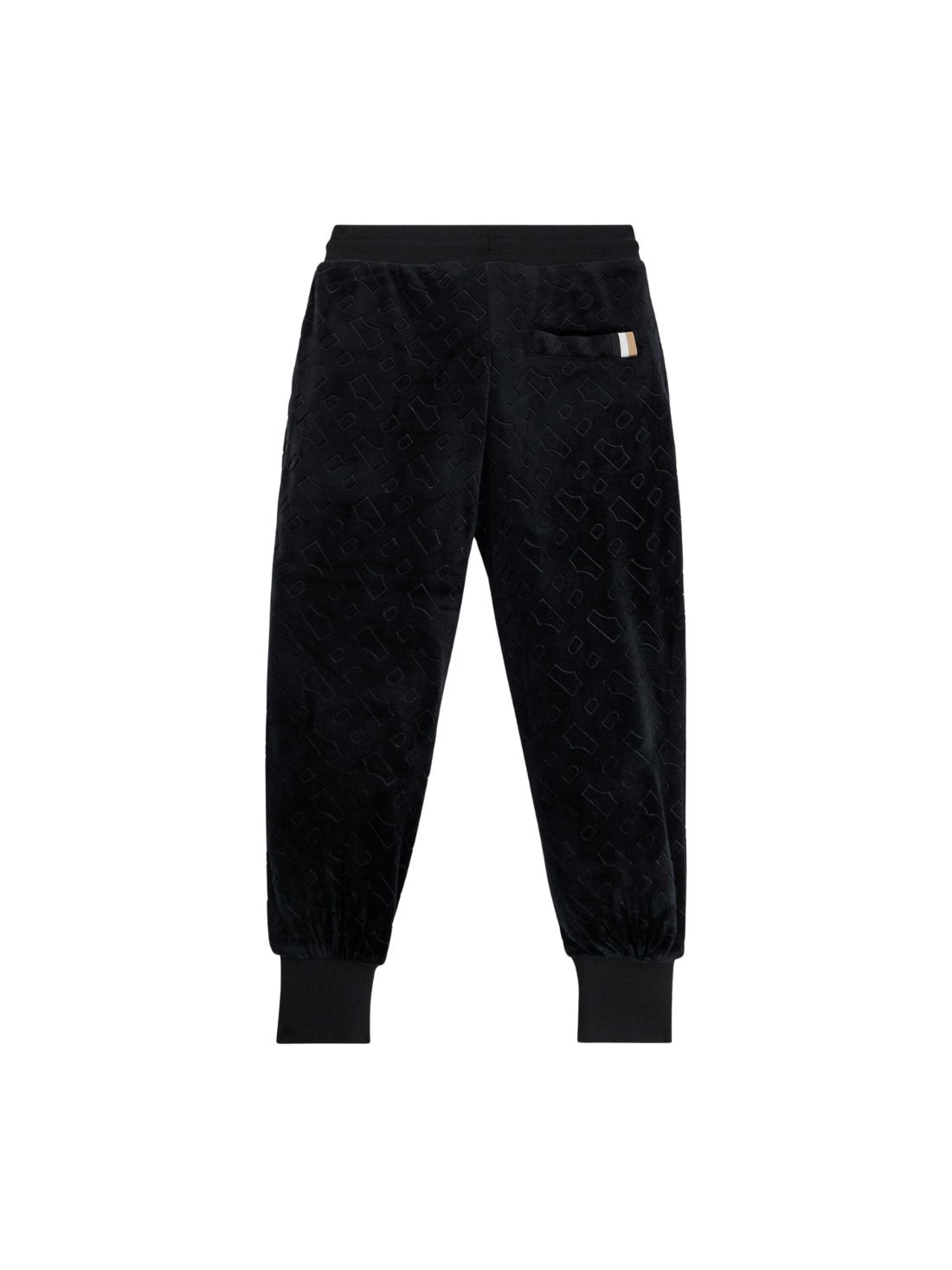 PANTALON DE JOGGING BOSS EN VELOURS NOIR À MONOGRAMME