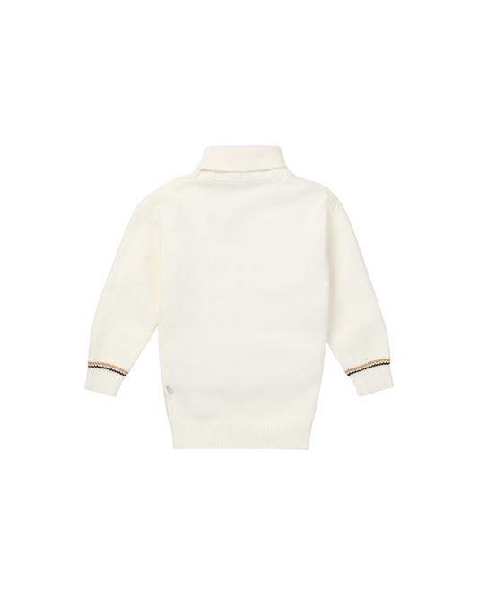 ROBE PULL A COL ROULE AVEC MONOGRAMME DOUBLE B EN STRASS