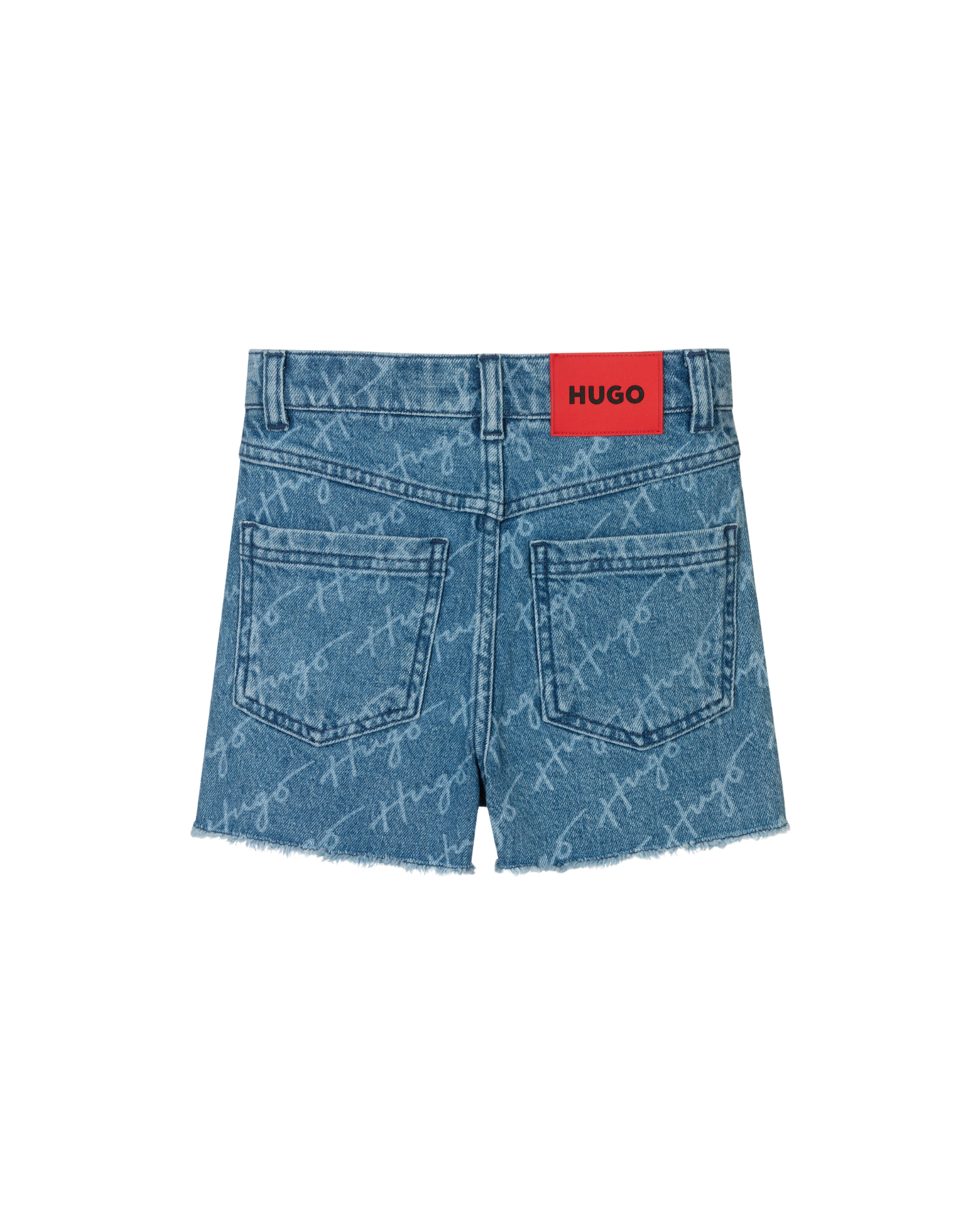 SHORT HUGO KIDS DENIM BLEU LOGO ALL OVER