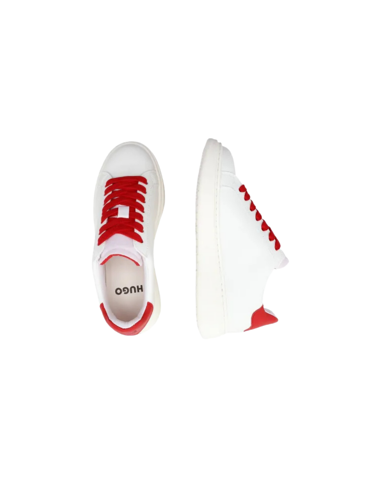 BASKETS HUGO KIDS BLANCHES DÉTAILS ROUGES