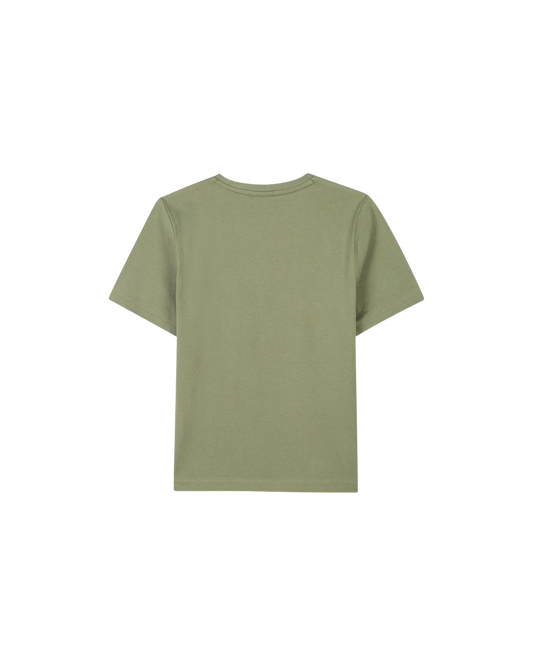 T-SHIRT BOSS KIDS VERT KAKI LOGO IMPRIMÉ