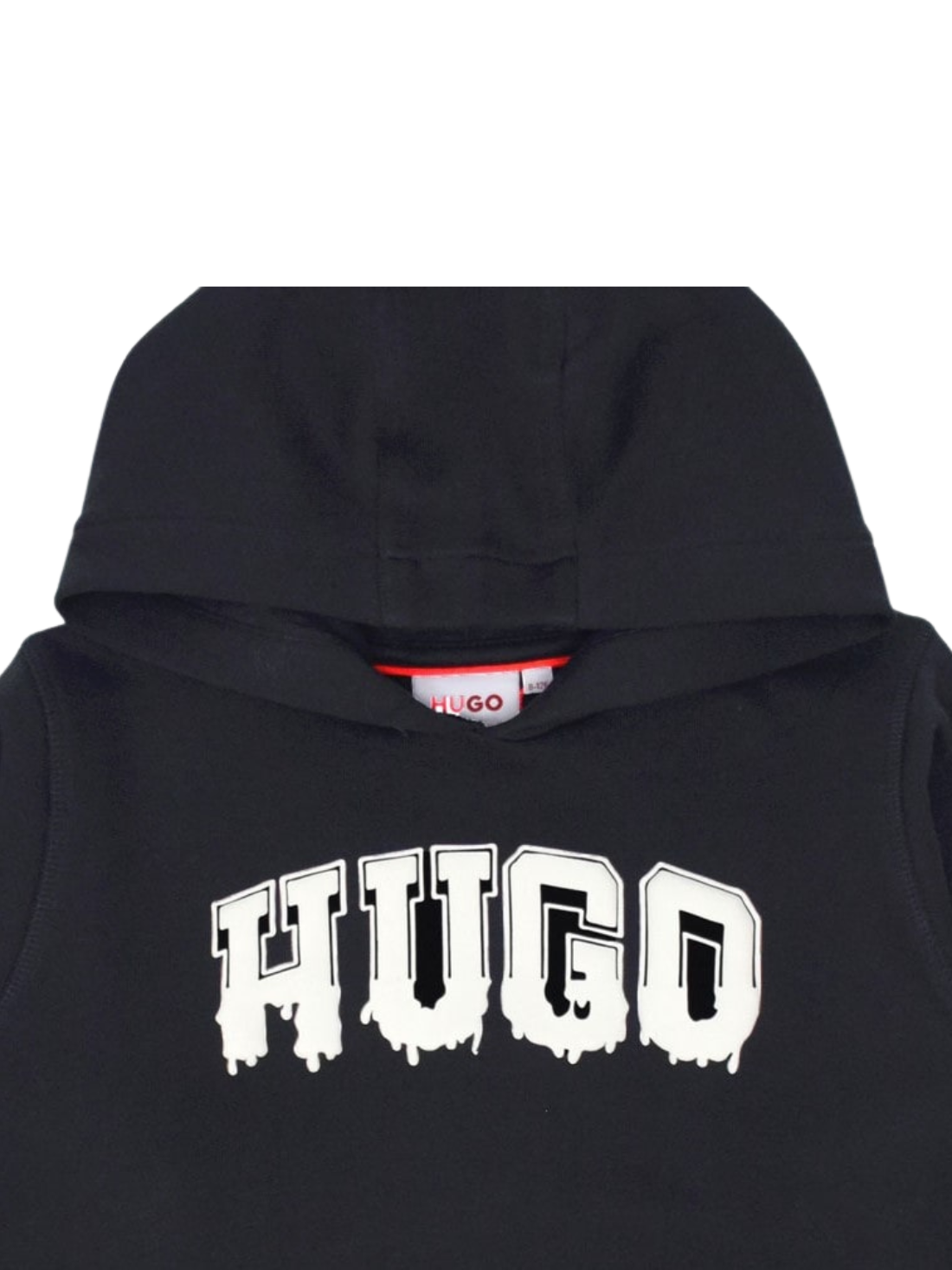 SWEAT À CAPUCHE NOIR À LOGO TEXTURÉ