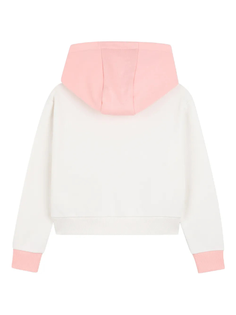 Sweat à capuche color-block HUGO fille – Écru et rose