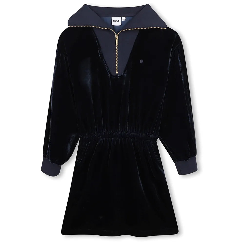 Robe en velours BOSS fille – Bleu marine