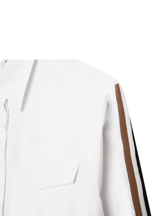 CHEMISE BOSS BLANCHE À BANDE LATÉRALE CONTRASTANTE