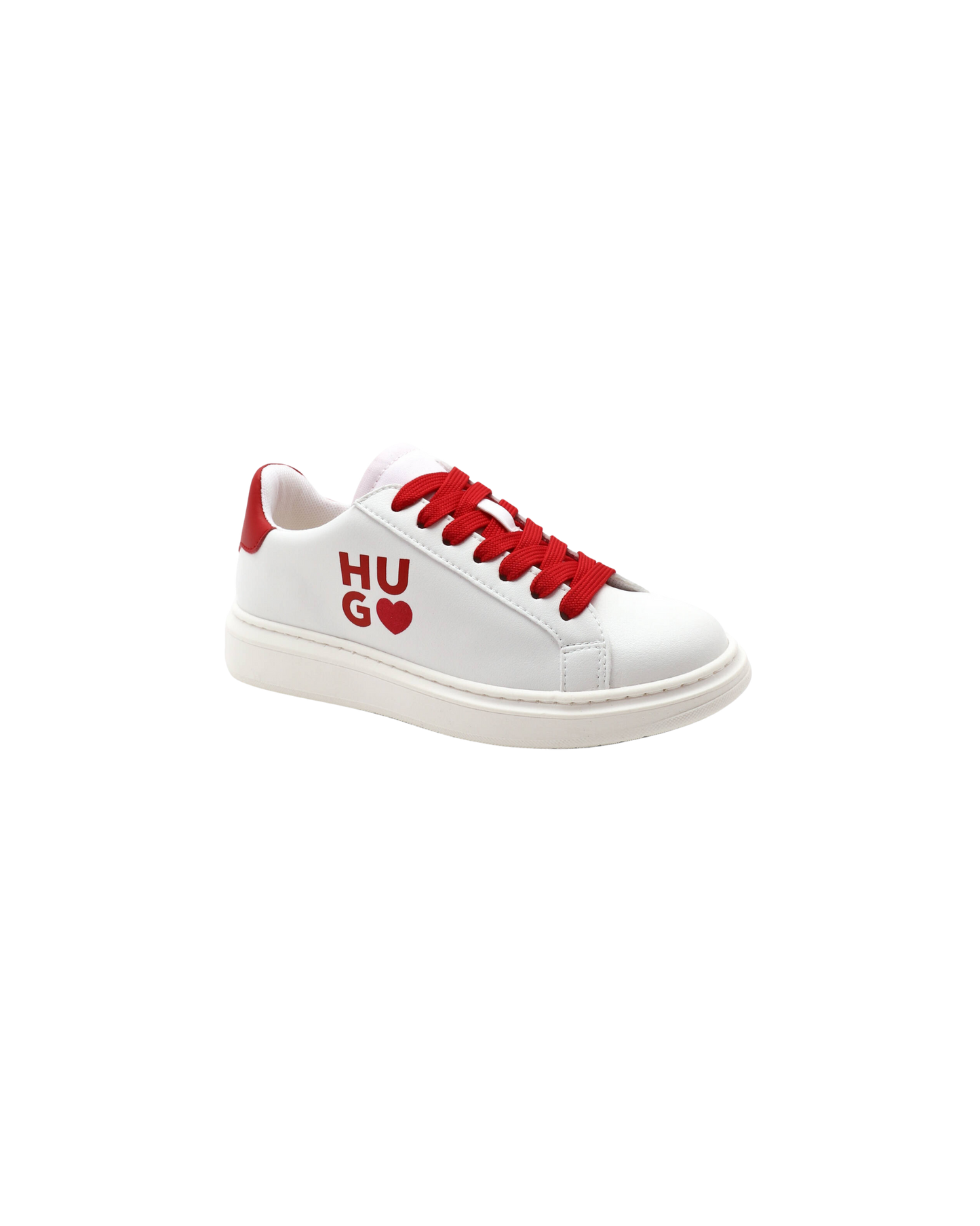 BASKETS HUGO KIDS BLANCHES DÉTAILS ROUGES