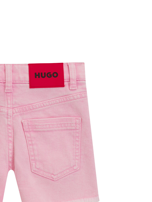SHORT ENFANT EN DENIM EXTENSIBLE AVEC COUTURES D'INSPIRATION WESTERN