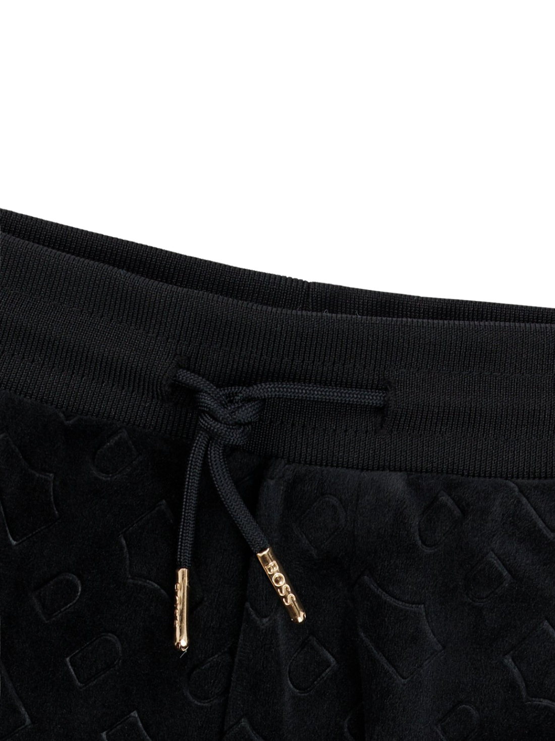 PANTALON DE JOGGING BOSS EN VELOURS NOIR À MONOGRAMME