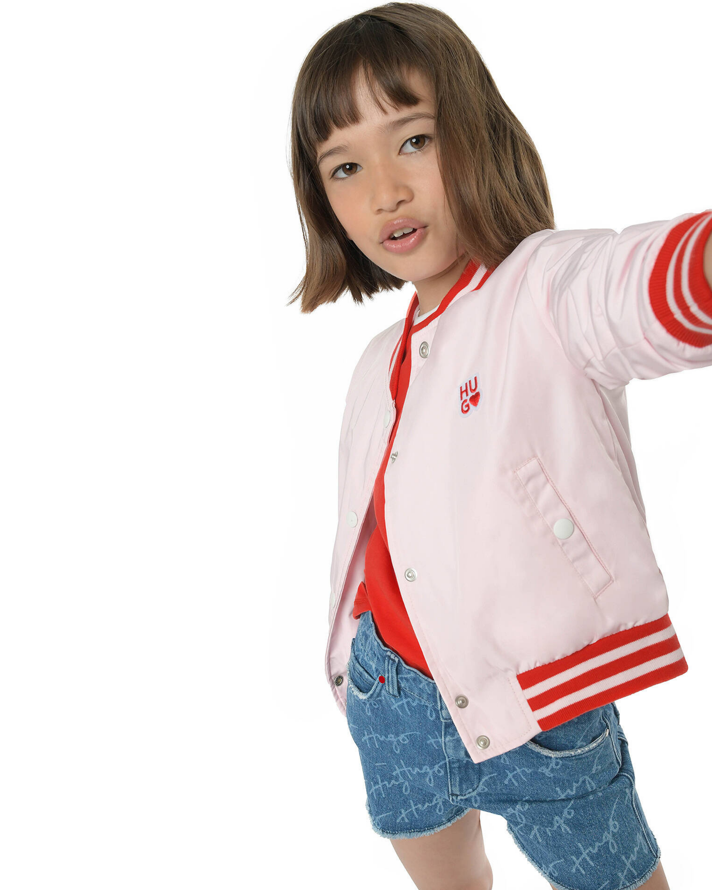 SHORT HUGO KIDS DENIM BLEU LOGO ALL OVER