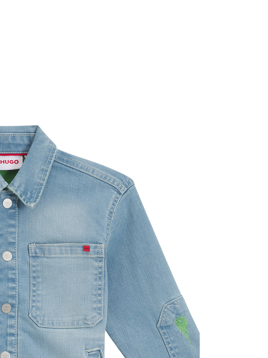 VESTE EN JEAN HUGO DÉLAVÉE AVEC DÉTAILS BRODÉS