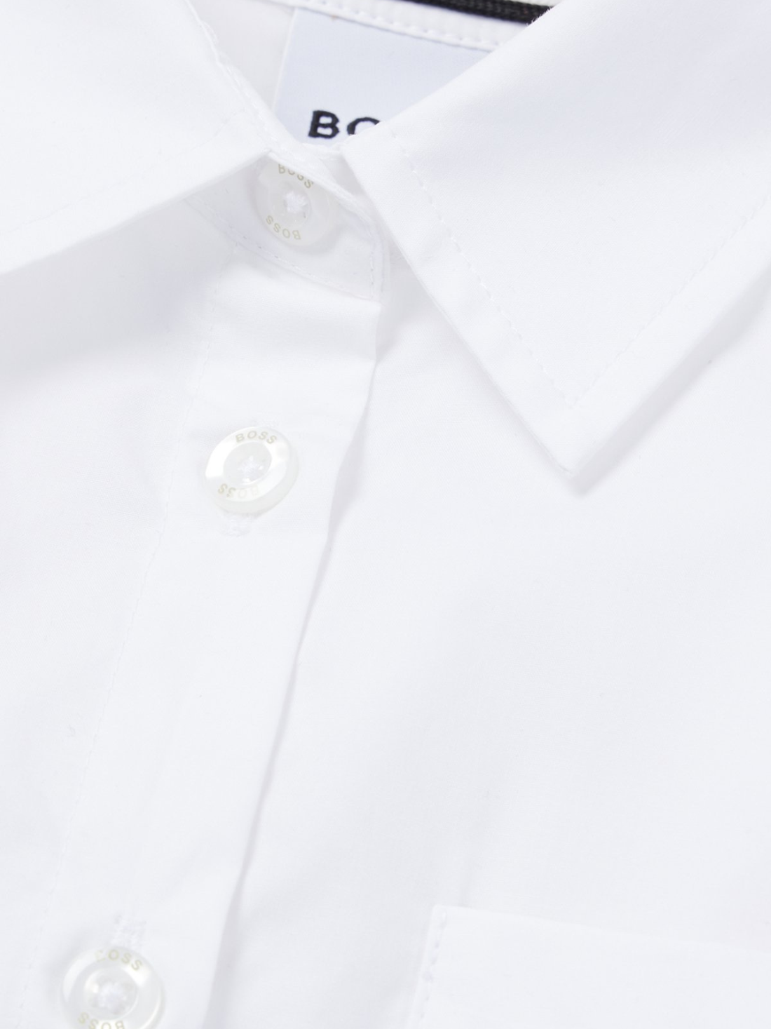 CHEMISE LONGUE BOSS BLANCHE À ÉPAULES DÉCORÉES