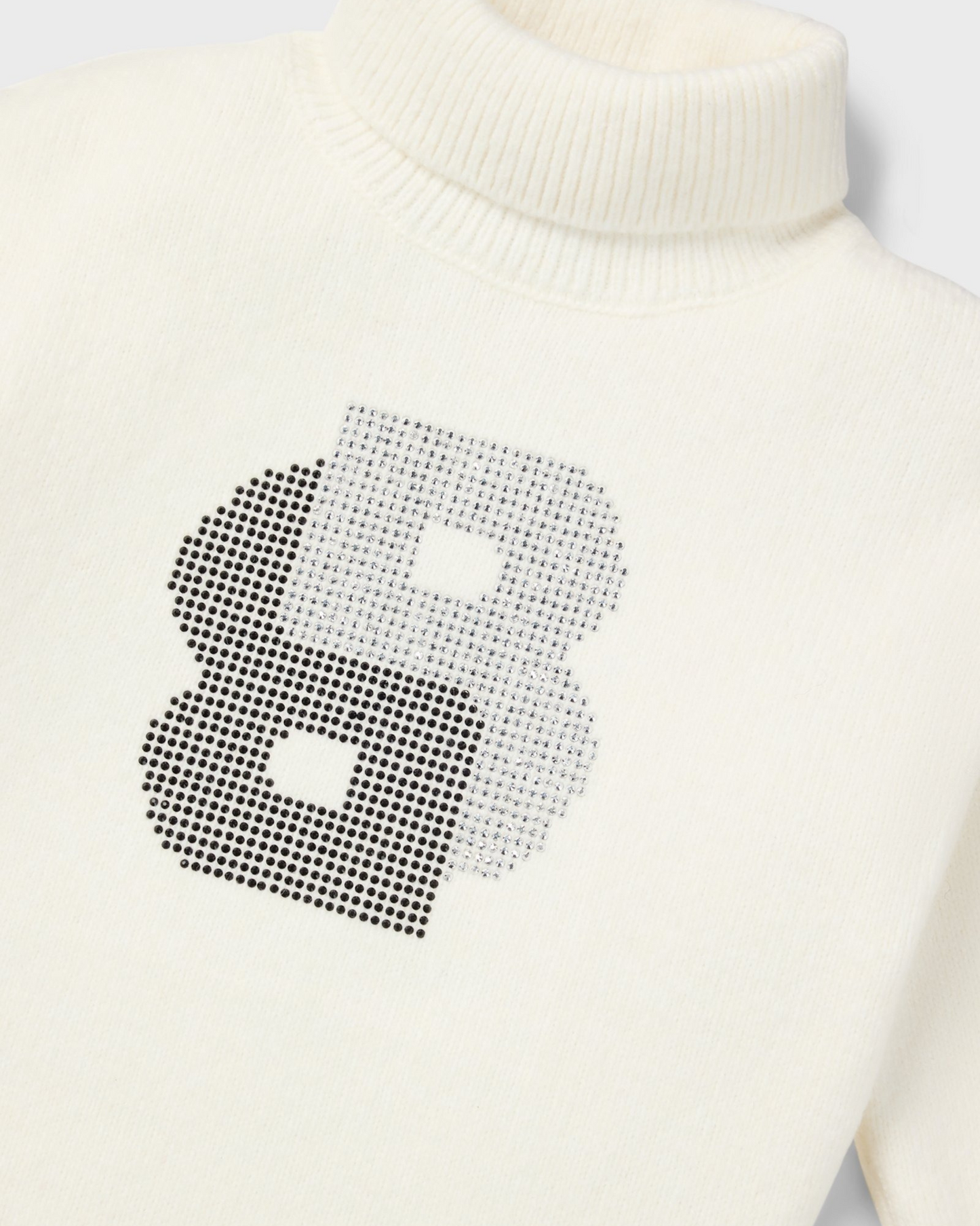 ROBE PULL A COL ROULE AVEC MONOGRAMME DOUBLE B EN STRASS