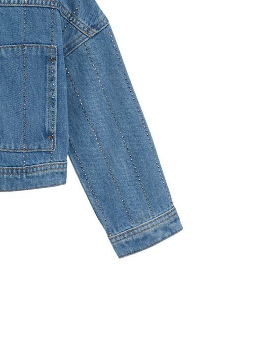 VESTE EN JEAN POUR ENFANT À RAYURES CLOUTÉES