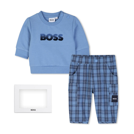Ensemble sweat + pantalon à carreaux BOSS bébé garçon
