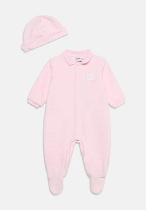 Ensemble pyjama + bonnet BOSS bébé fille – Rose