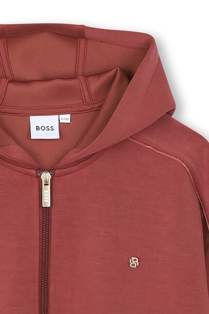 Cardigan zippé BOSS fille – Rouge