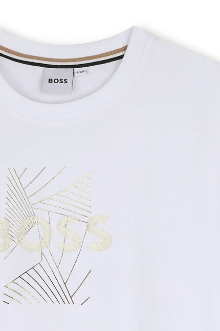 T-shirt manches longues BOSS fille – Blanc