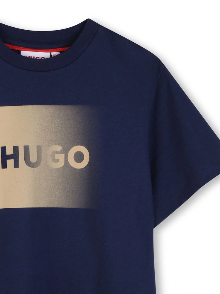 T-shirt manches courtes HUGO garçon – Bleu marine