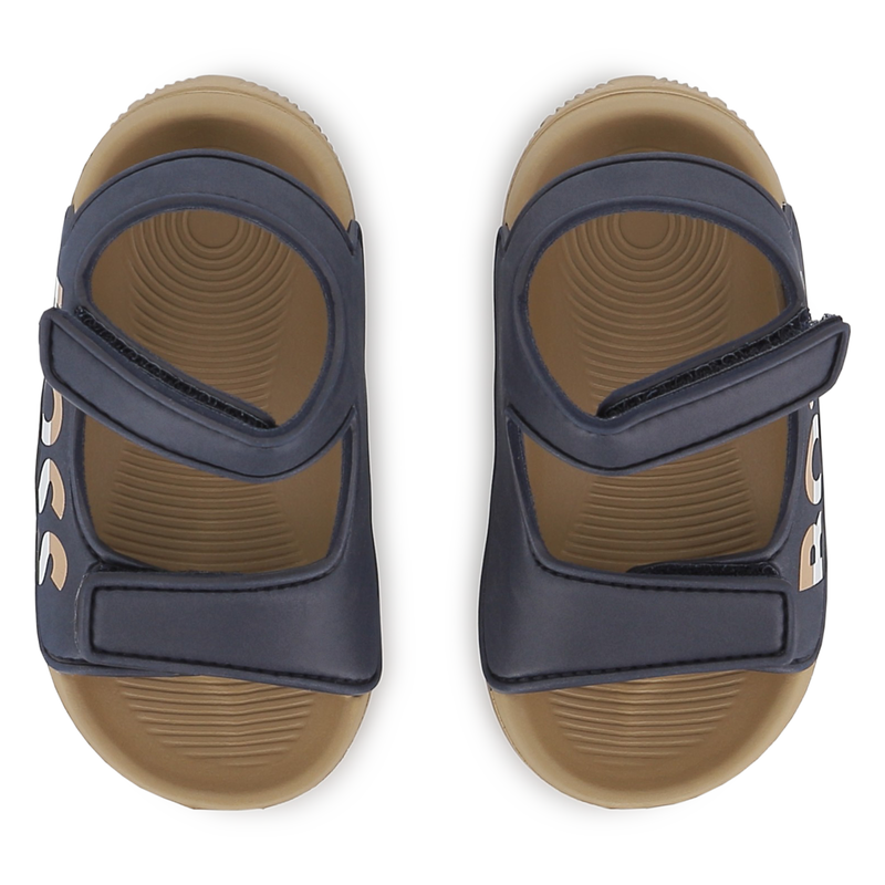 Sandales à scratch bleu marine
