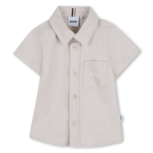 Chemise à manches courtes ivoire